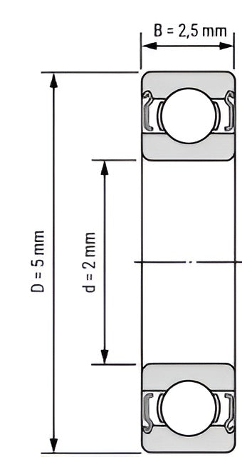 Hybrid Ceramic 2x5x2.5 mm Bearing