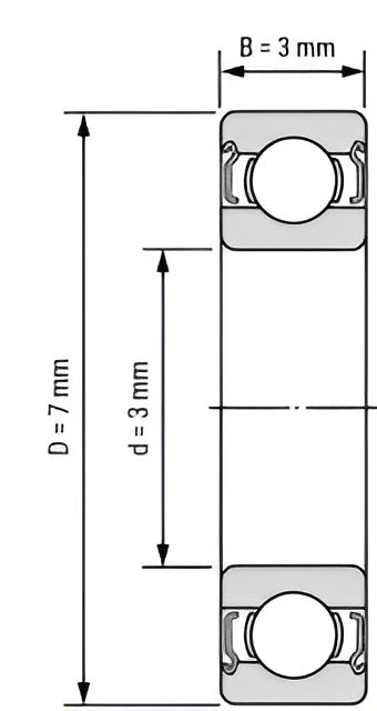 PEEK 3x7x3 mm Bearing