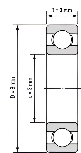 PEEK 3x8x3 mm Bearing